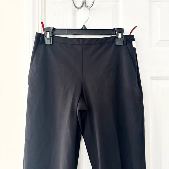 Prada Black Nylon Red Tab Mid Slim Straight Leg Dress Pants Side Zip IT 40 Women - Picture 2 of 11